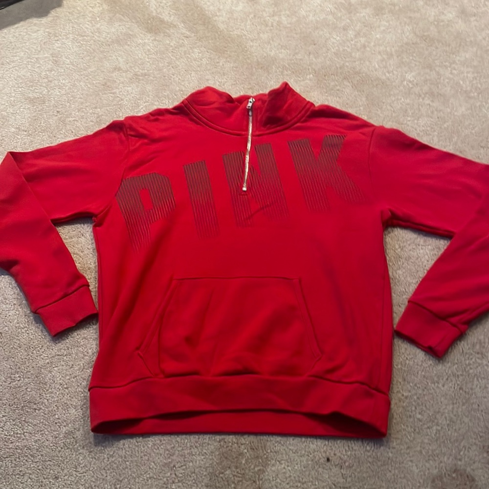 PINK red quarter zip